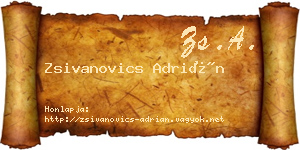 Zsivanovics Adrián névjegykártya